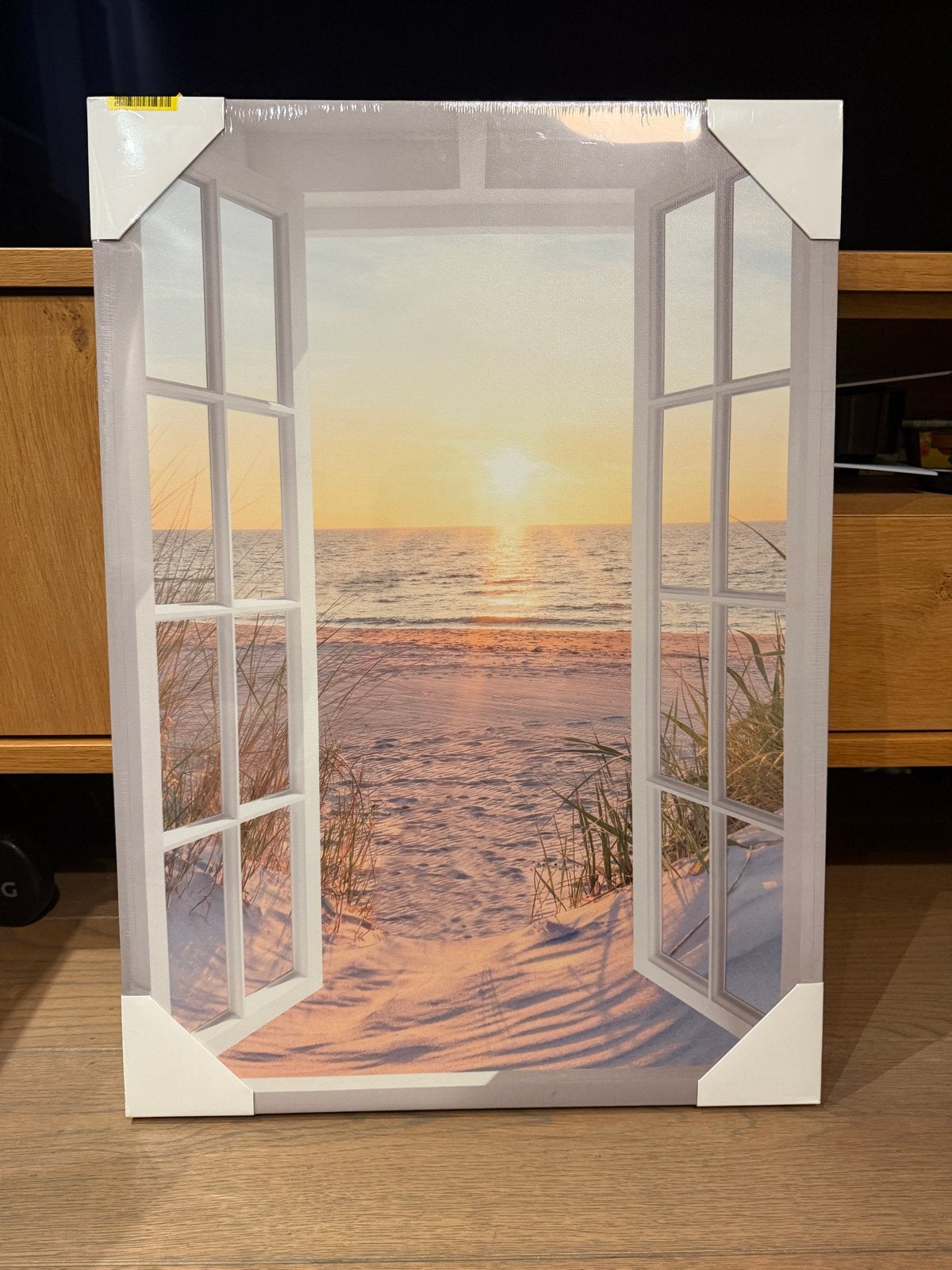 OrangeWallz Canvas Golden Window - Strand & Zonsondergang, 50 – 75, Nieuw, Ophalen of Verzenden, Print