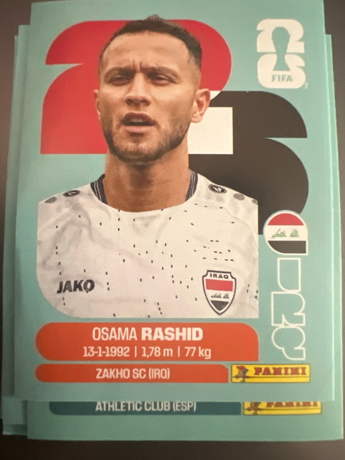 Panini FIFA wk 2036 Osama Rashid Zakho SC (IRQ) kaart, Verzamelen, Sportartikelen en Voetbal, Verzenden, Zo goed als nieuw, Overige sporten