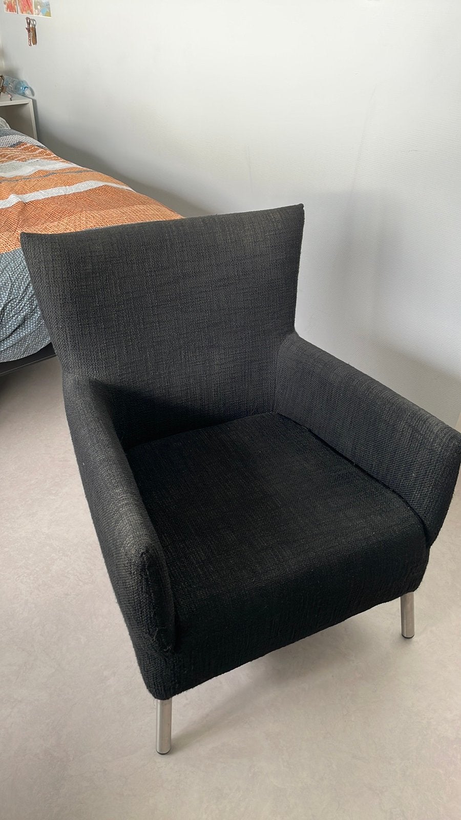 Zwarte stoel, Huis en Inrichting, Fauteuils, Ophalen, Gebruikt