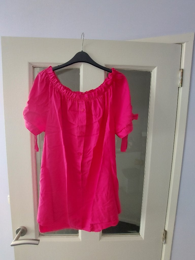 Geisha tuniek in Fuchsia nieuw! L 40, Kleding | Dames, Blouses en Tunieken, Ophalen, Zo goed als nieuw, Maat 38/40 (M), Roze