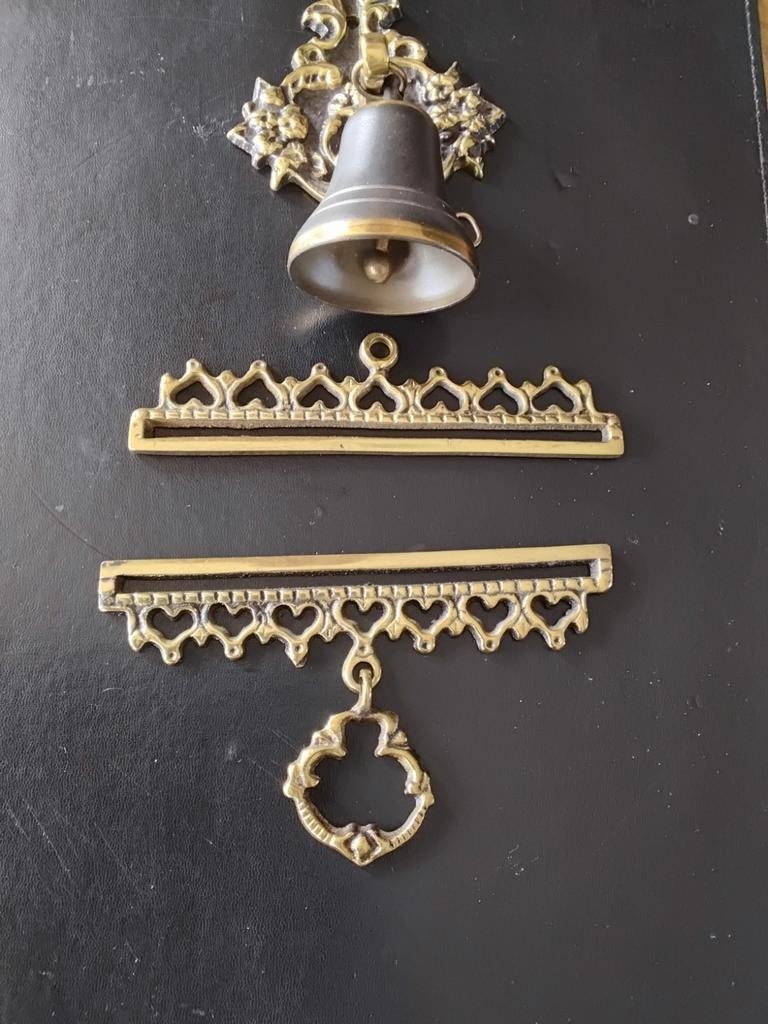 Koperen ornamenten schellekoord met bel, Ophalen of Verzenden