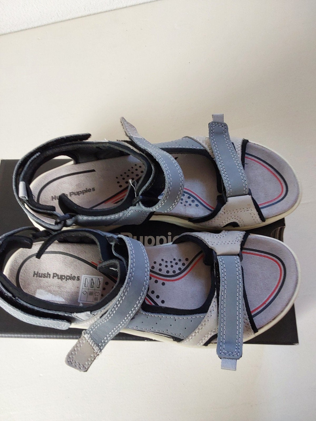 Hush Puppies sandalen maat 42, valt als 41., Blauw, Zo goed als nieuw, Hush Puppies, Sandalen of Muiltjes