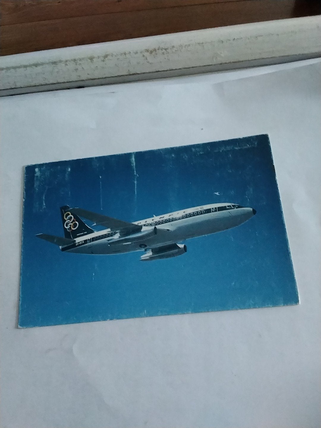 Vintage Ansichtkaart Vliegtuig Olympic Airways, Verzamelen, Ophalen of Verzenden, 1980 tot heden, Gelopen