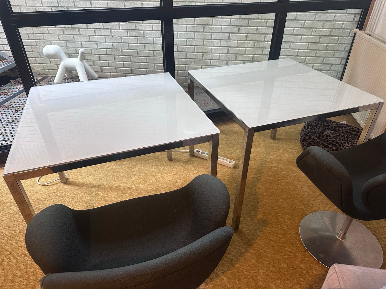 IKEA glazen tafel 80x80 cm 2 stuks, Huis en Inrichting, Ophalen, Gebruikt, Vierkant, 50 tot 100 cm