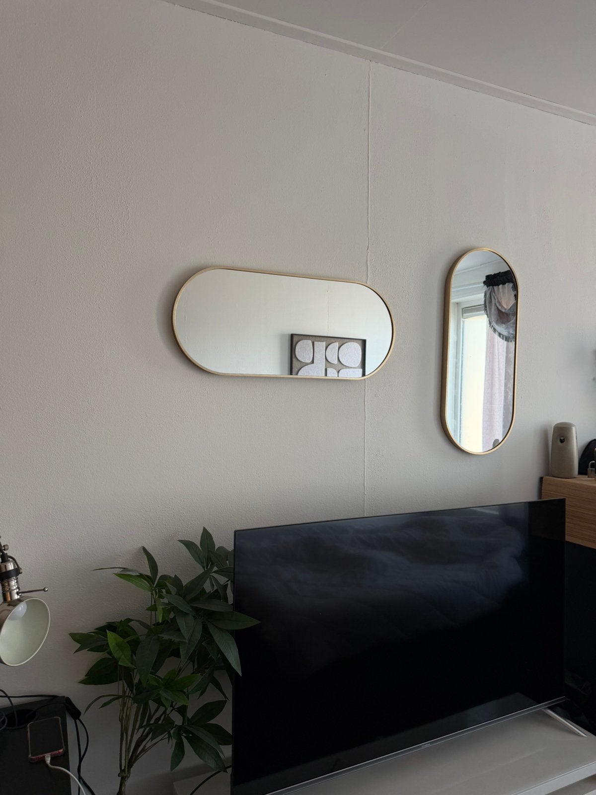 2 stijlvolle spiegels voor elke kamer, Ophalen, Zo goed als nieuw, Minder dan 100 cm, Ovaal