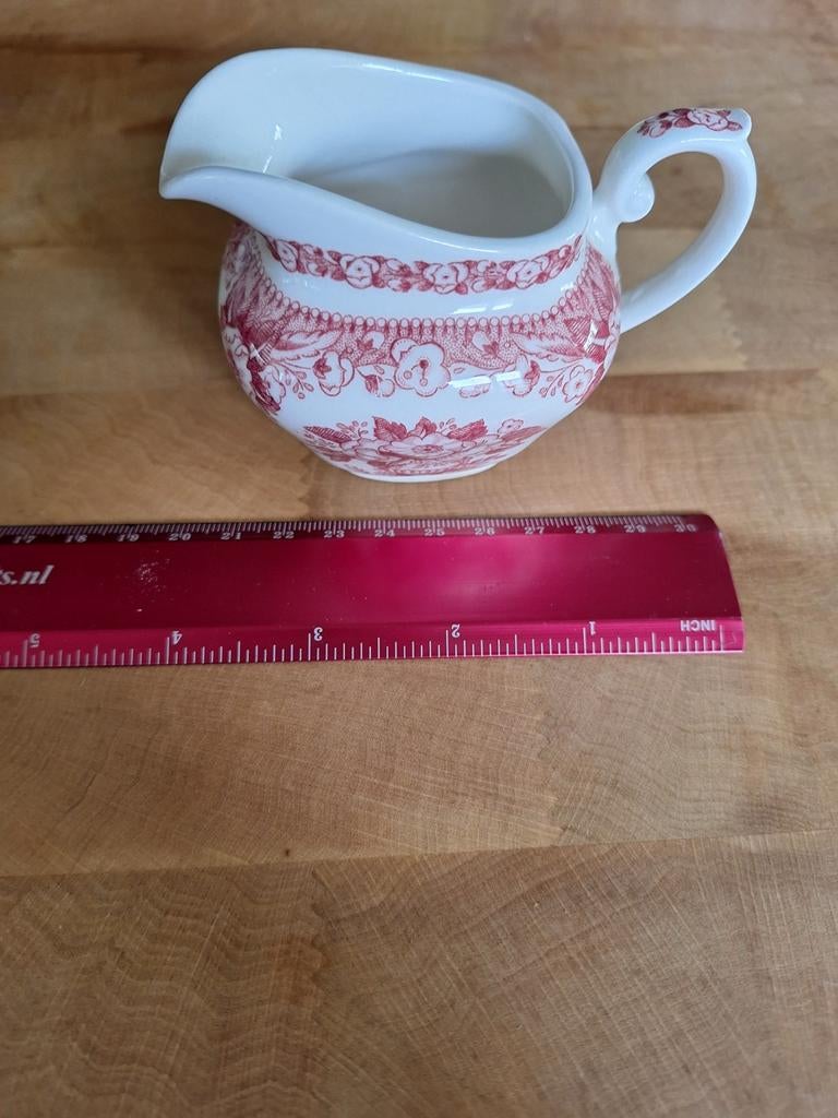 Balmoral mini melkkannetje met rood bloemmotief, Ophalen of Verzenden
