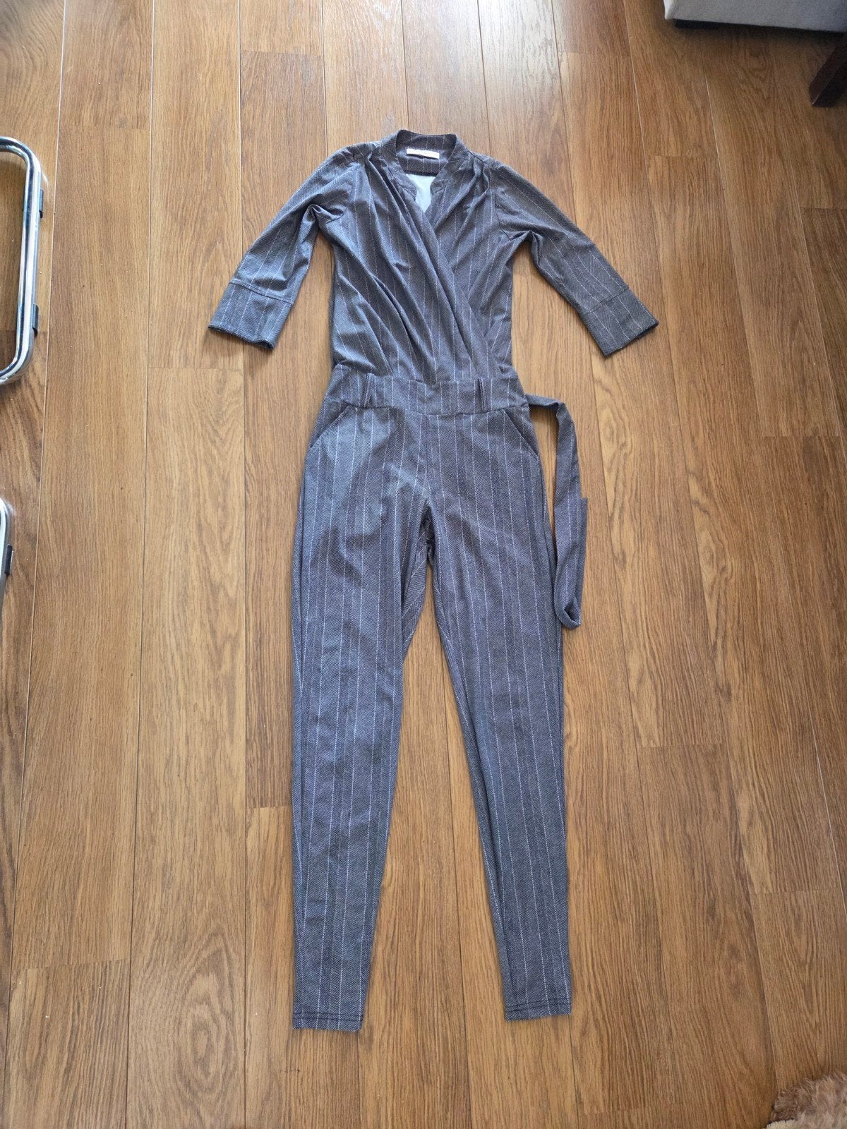 Jumpsuit Studio Anneloes XS 34 travelstof krijtstreep als nw, Ophalen of Verzenden, Zo goed als nieuw, Maat 34 (XS) of kleiner