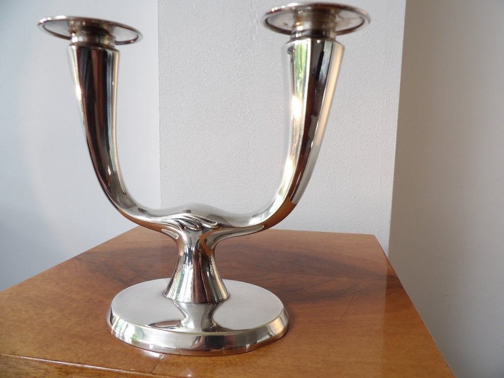 Art Deco Kandelaar WMF, Verzilverd, Antiek en Kunst, Ophalen of Verzenden, Zilver