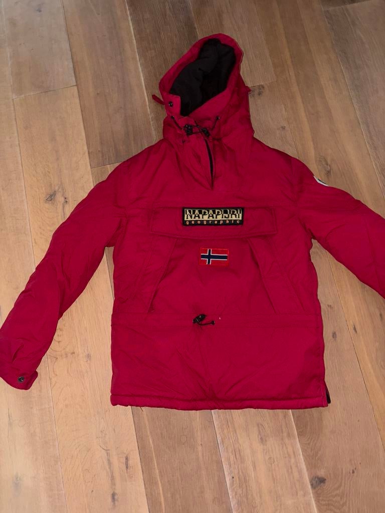 Napapijri winterjas, Kleding | Dames, Jassen | Winter, Ophalen of Verzenden, Zo goed als nieuw, Maat 36 (S), Rood