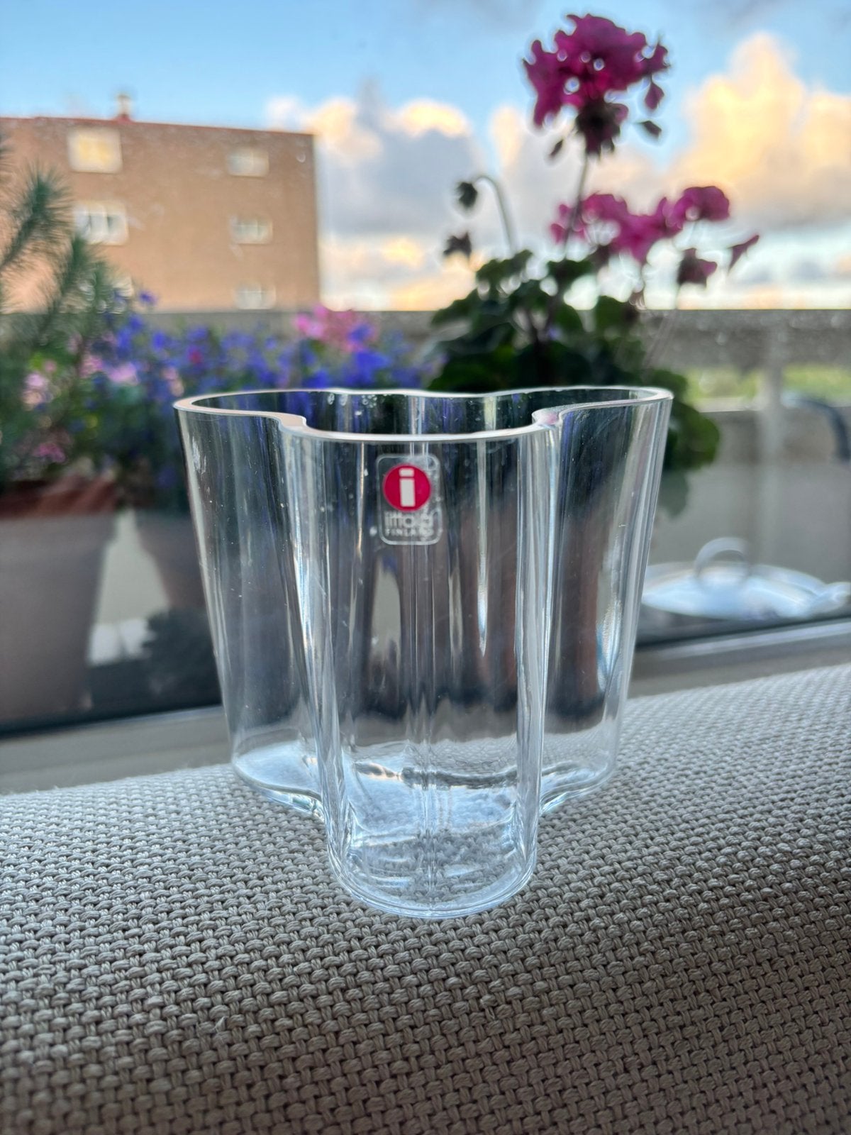 Ittala Alvar Aalto vaas helder 9,5 cm, Ophalen, Gebruikt, Overige kleuren, Glas