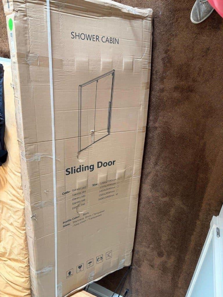 Douchewand NIEUW zwart schuifdeur 160x200 nieuwprijs 409E, Huis en Inrichting, Ophalen, Nieuw, Minder dan 25 cm, 150 tot 200 cm