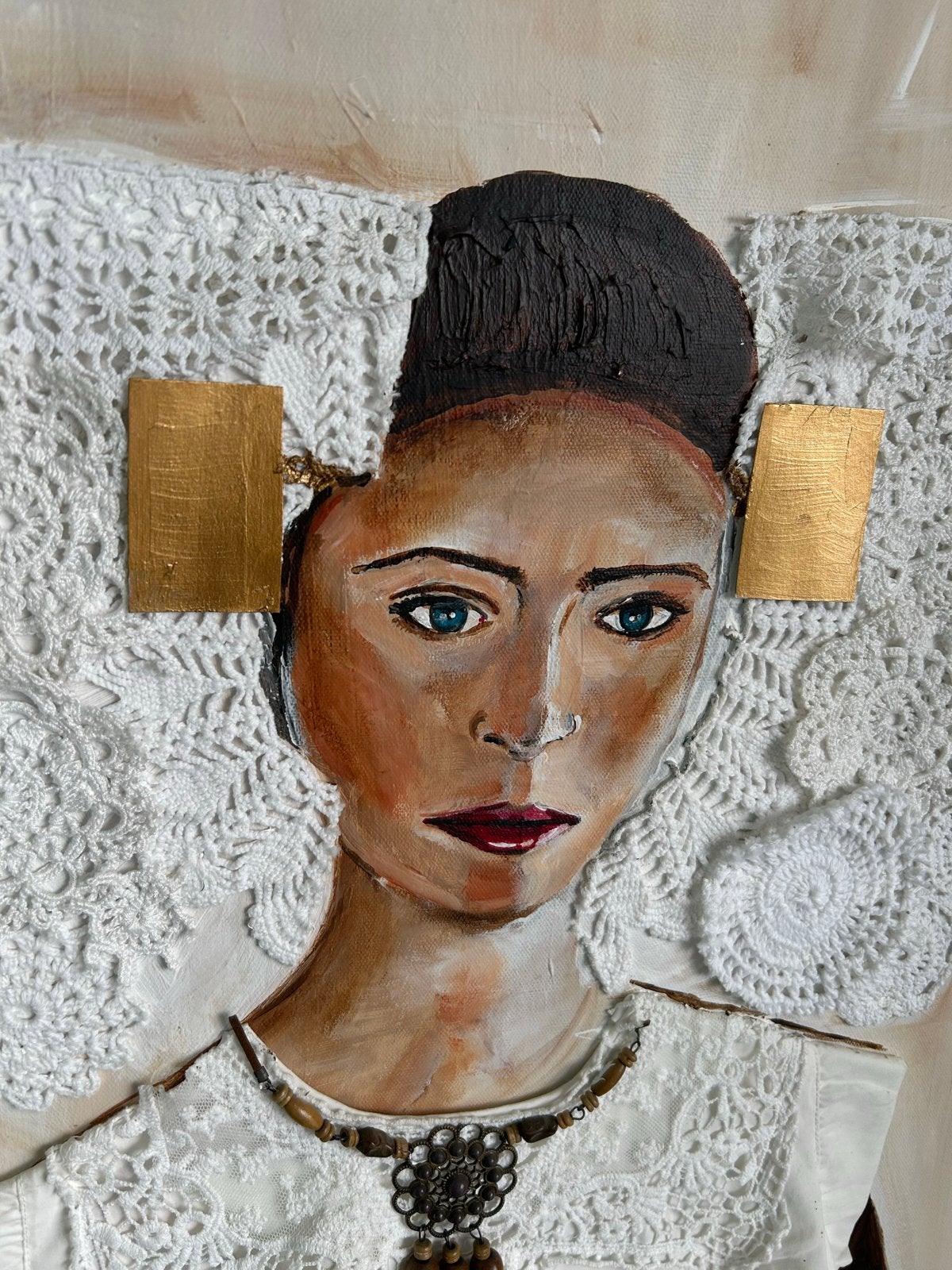 Uniek Portret: schilderij zeeuwse klederdracht Vrouw, Antiek en Kunst, Kunst | Schilderijen | Klassiek, Portret of Personen, Expressionistisch