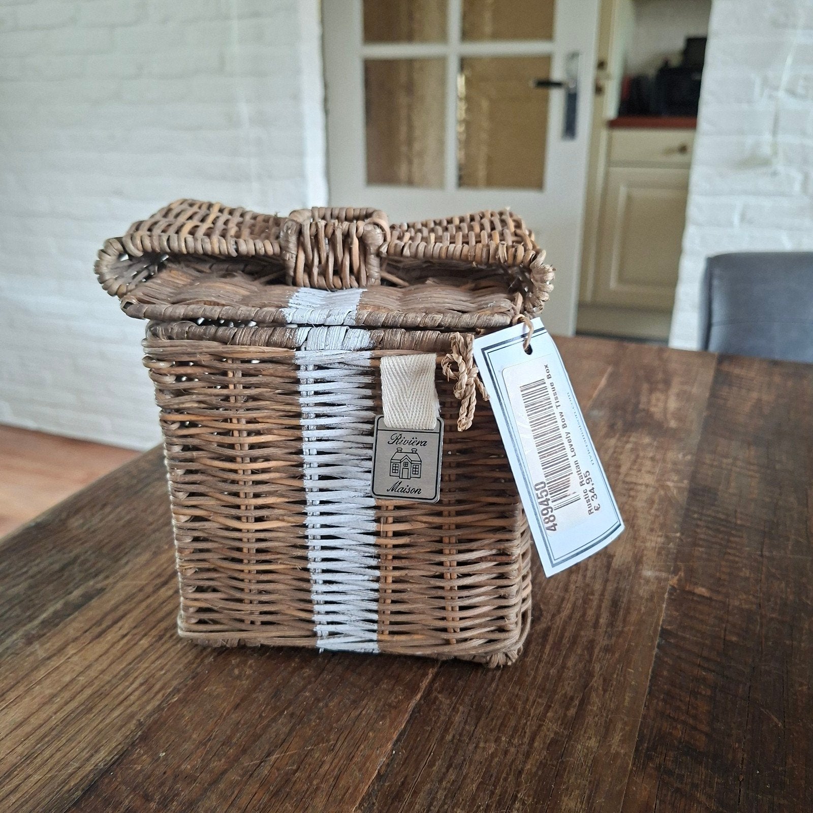 Riviera Maison Tissue Box Rotan 16 cm groot, Ophalen of Verzenden, Nieuw
