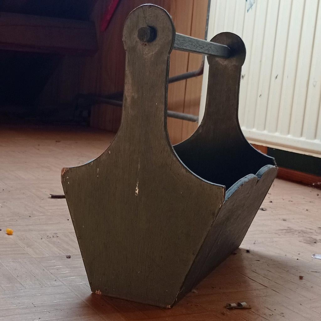 Ouderwetse Groene Houten Wasknijperbak - Handgemaakt, Ophalen