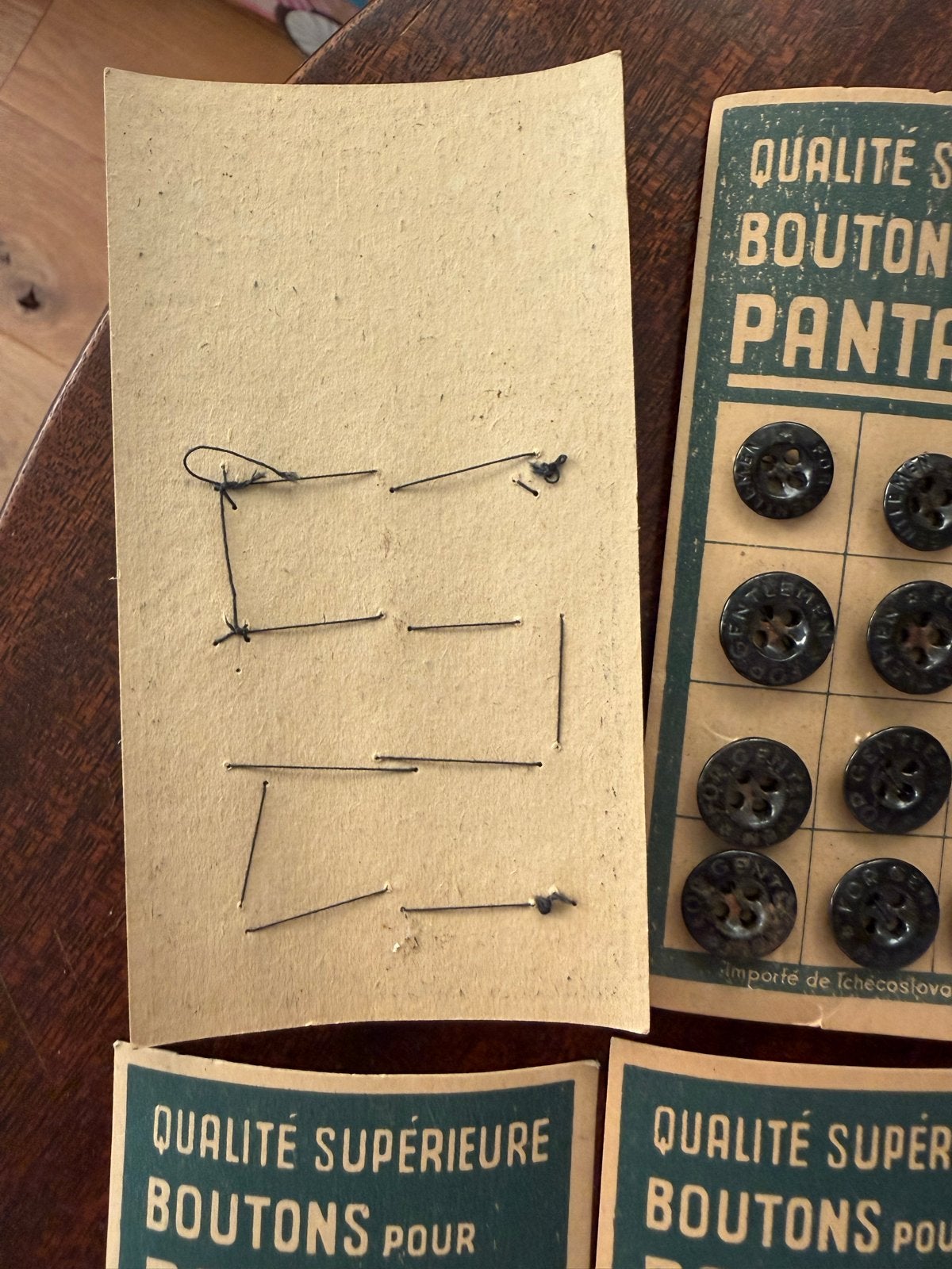 Vintage Franse Knopenkaart - Boutons pour Pantalons -, Verzamelen, Ophalen of Verzenden, Nieuw