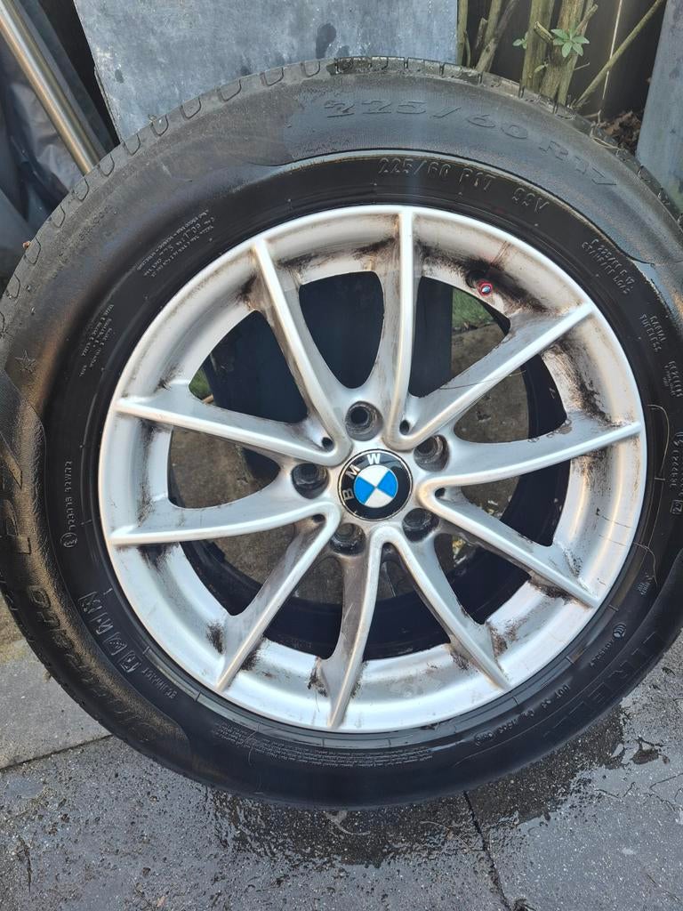 Zomerbanden met aluminium velgen voor BMW X3 2.5si (2008), Ophalen, Gebruikt, Banden en Velgen, 17 inch