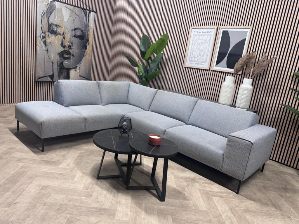 ZGAN Montel Soul Hoekbank - Grijs - 293 x 225, 250 tot 300 cm, -, -, Hoekbank