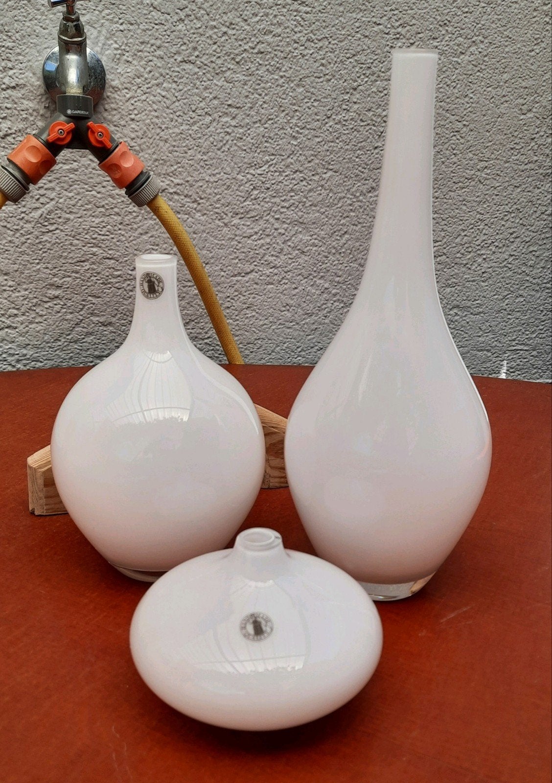 Vintage ikea design vazen type salong, lees de rest, Handgemaakt, Wit, Ophalen of Verzenden, Glas