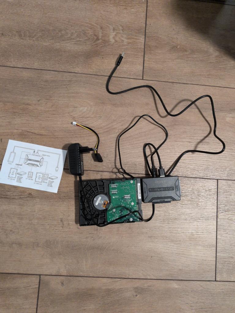 Externe HDD met USB-adapter en voeding, Computers en Software, Harde schijven, Onbekend, Server, HDD, Ophalen of Verzenden