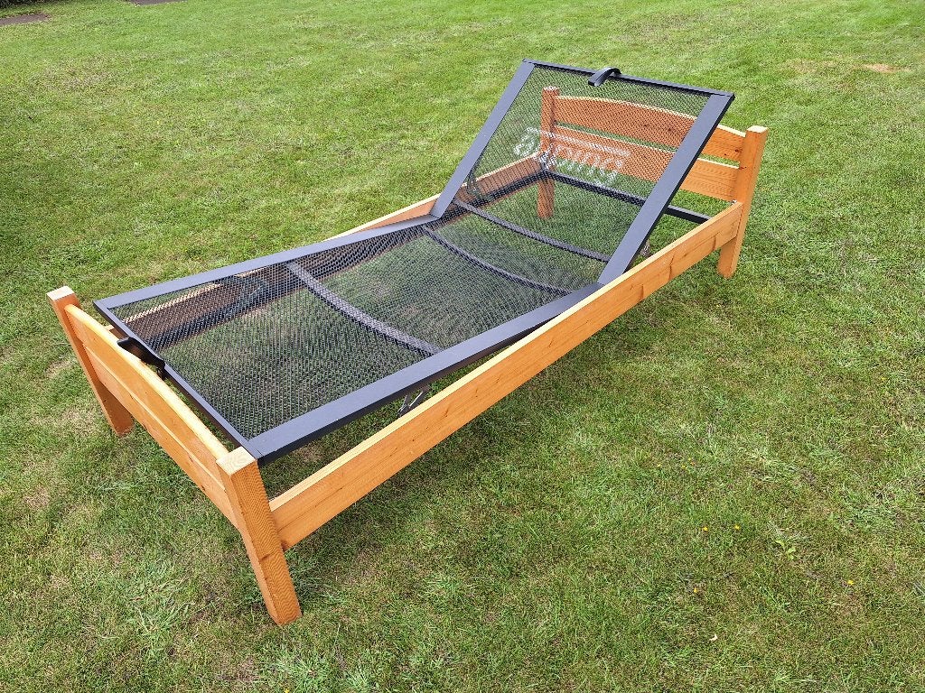 Bedombouw met Auping verstelbare spiraal (90x196,5), Ophalen, Gebruikt, 90 cm, Eenpersoons