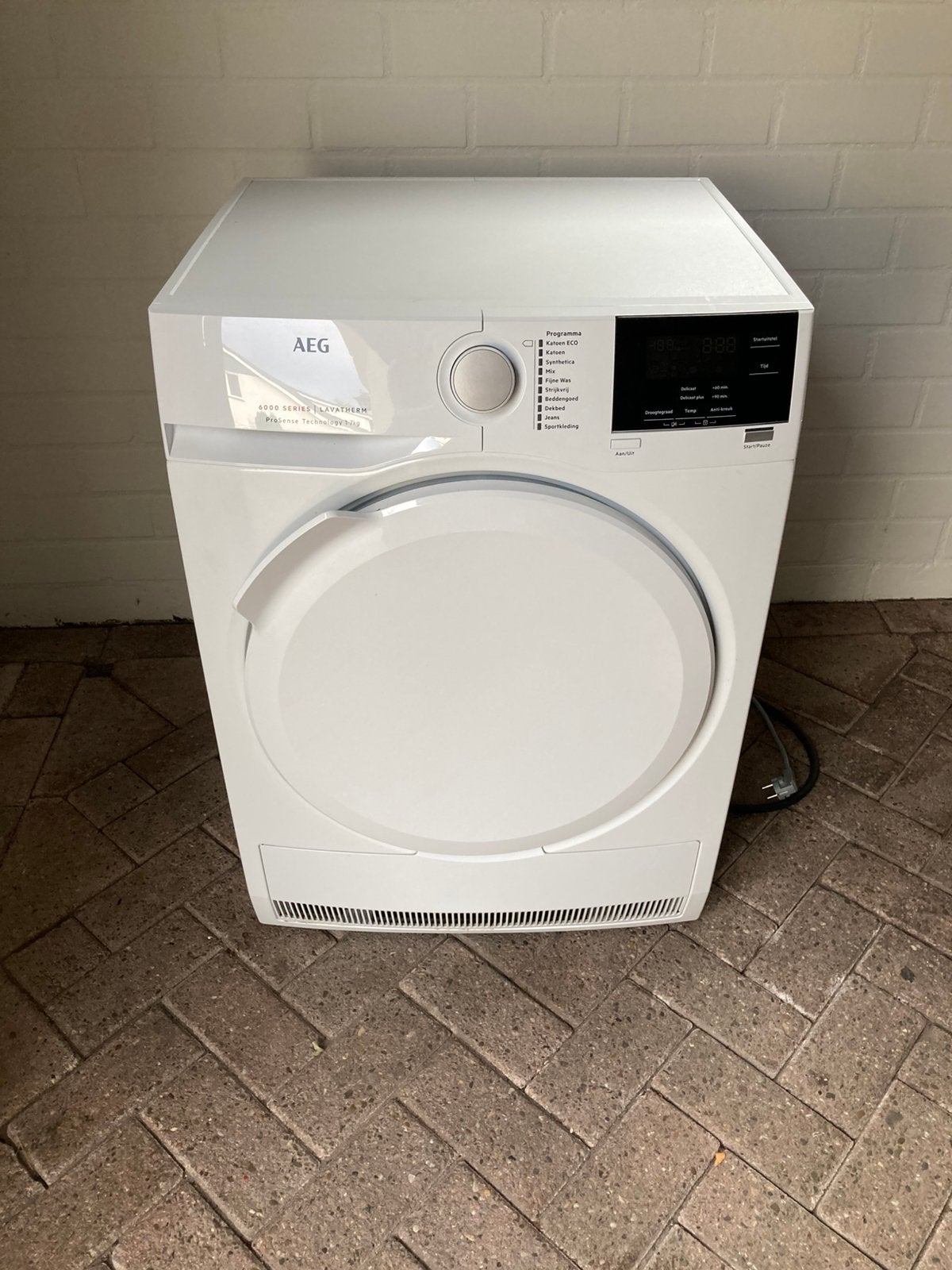 AEG condensdroger izgs., Ophalen, 6 tot 8 kg, Zo goed als nieuw, 85 tot 90 cm