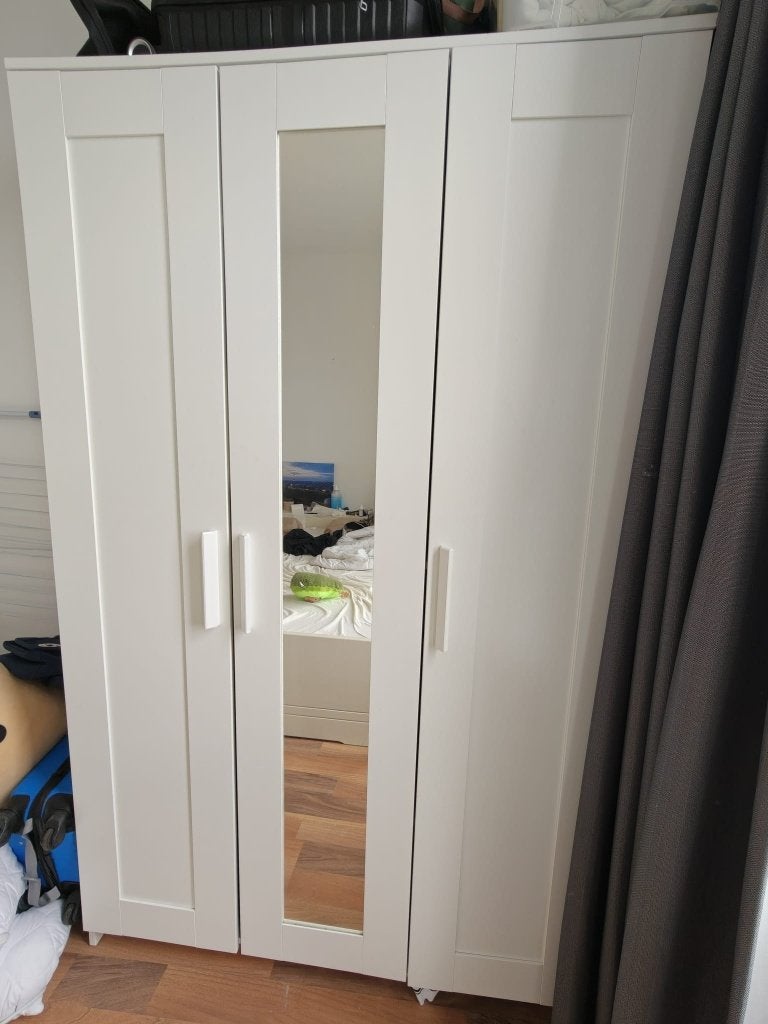 2x BRIMNES N kledingkast+3 deu 117x190 wit, Ophalen, 100 tot 150 cm, 150 tot 200 cm, Zo goed als nieuw