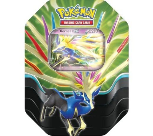 Pokémon Azure Legends Xerneas EX Tin, Hobby en Vrije tijd, Ophalen of Verzenden, Nieuw, Overige typen, Foil