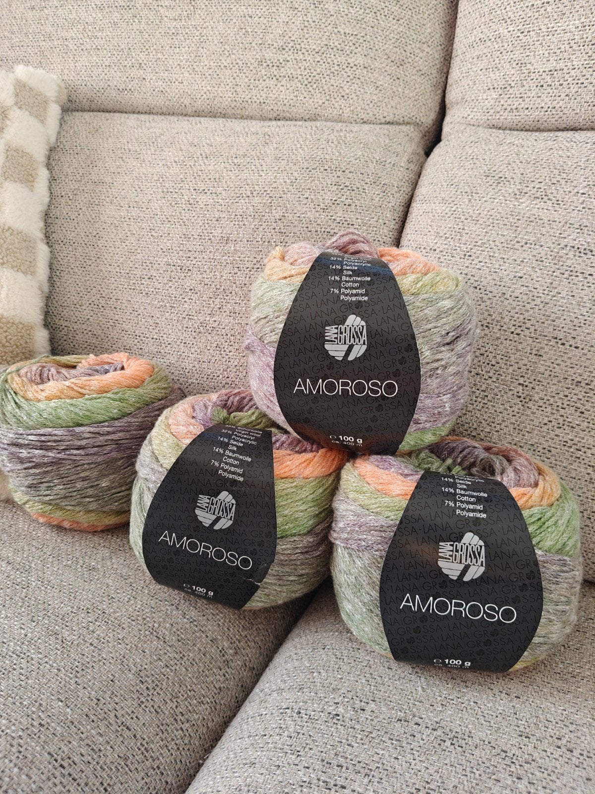 Lana Grossa Amoroso garen - 4 bollen (800g/1600m), Ophalen of Verzenden, Nieuw, Breien of Haken, Wol of Garen