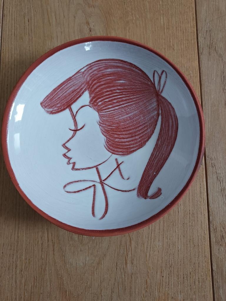Vintage Gubbels Boonstra Wandbord Meisjeshoofd Jaren '50/'60, Antiek en Kunst, Ophalen of Verzenden