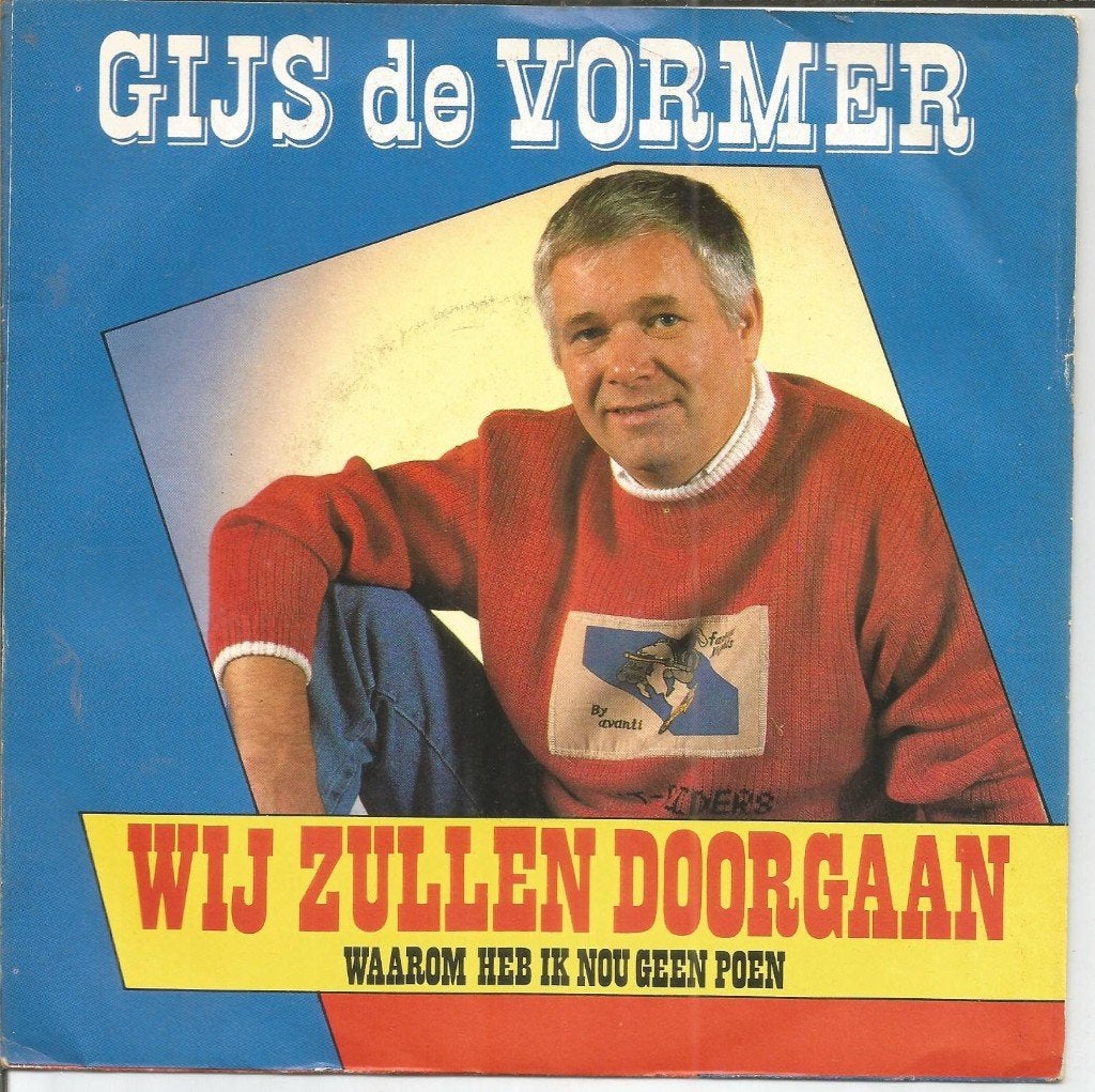 Gijs de Vormer – Wij Zullen Doorgaan (1987), Fotohoes, 7 inch, 1980 - 1989, Ophalen of Verzenden