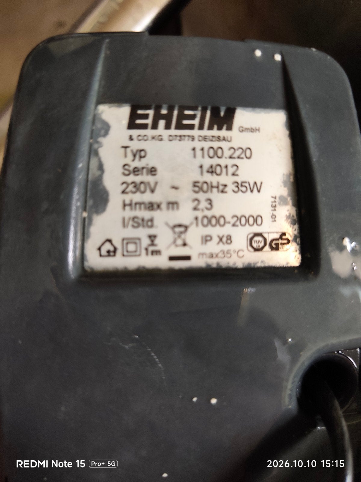 opvoerpomp eheim, Dieren en Toebehoren, Ophalen, Gebruikt, Pomp, Overige typen