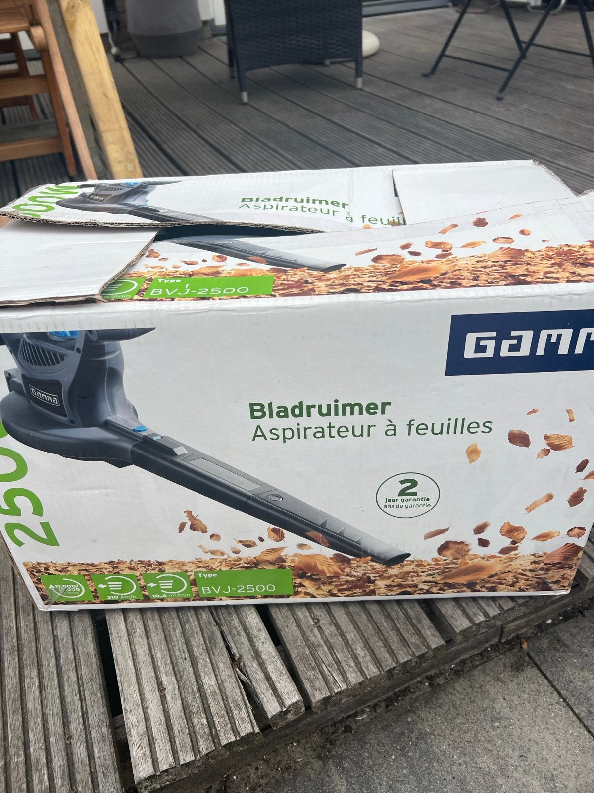 Gamma Bladruimer BVJ-2500, Gebruikt, Verzenden, Handgedragen, Met opvangzak