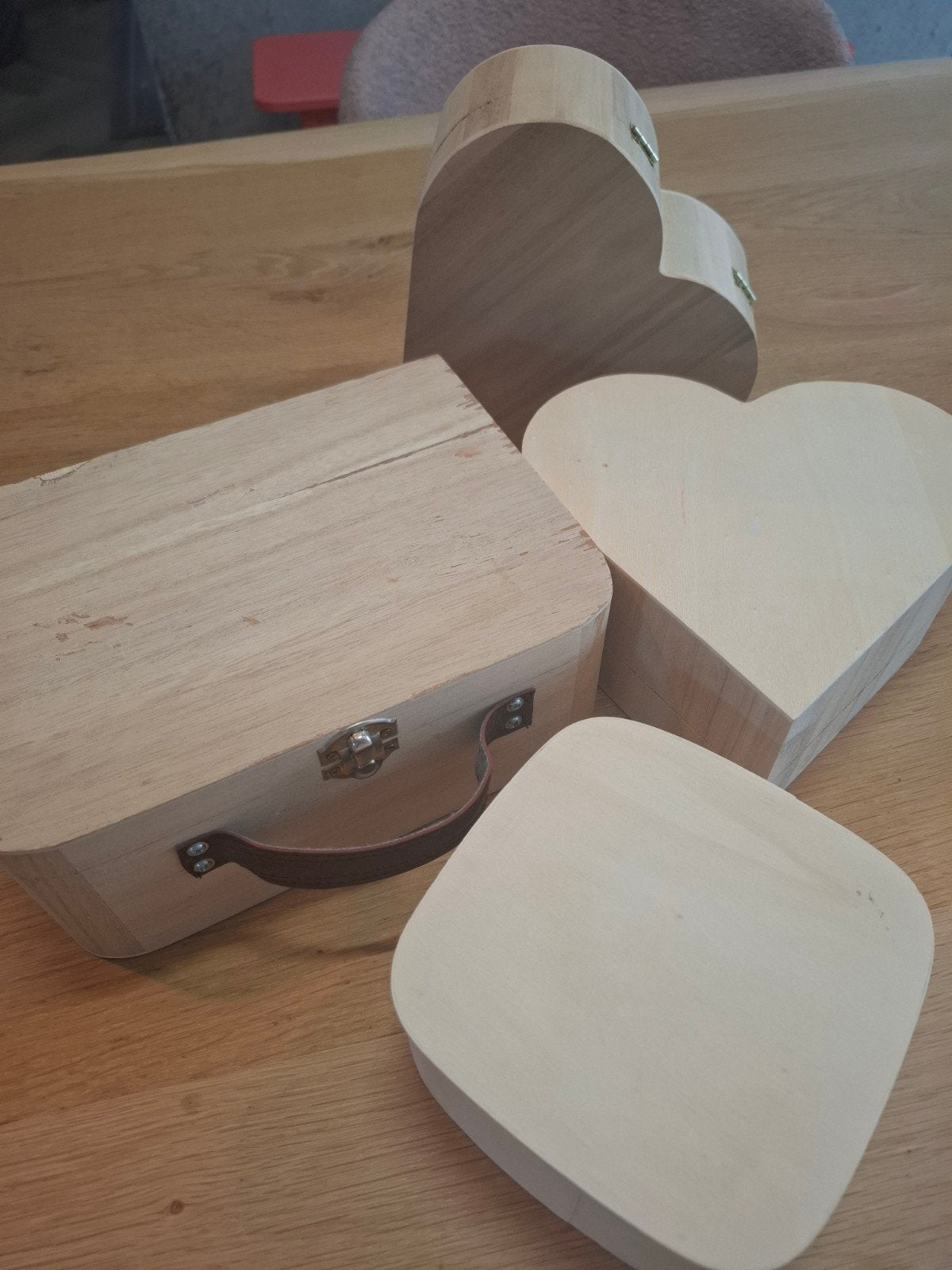 Houten opbergdozen - set van 4, Huis en Inrichting, Ophalen, Minder dan 50 cm, Minder dan 50 cm, Zo goed als nieuw