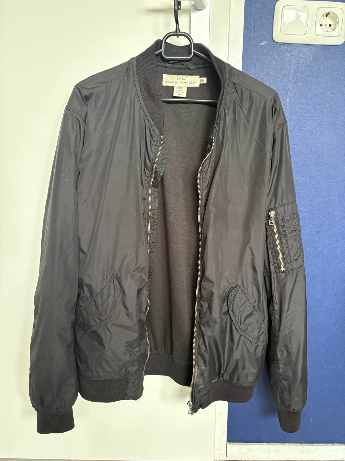H&M Zwarte Bomberjack Maat M, Ophalen of Verzenden, Gedragen, Maat 48/50 (M), Zwart