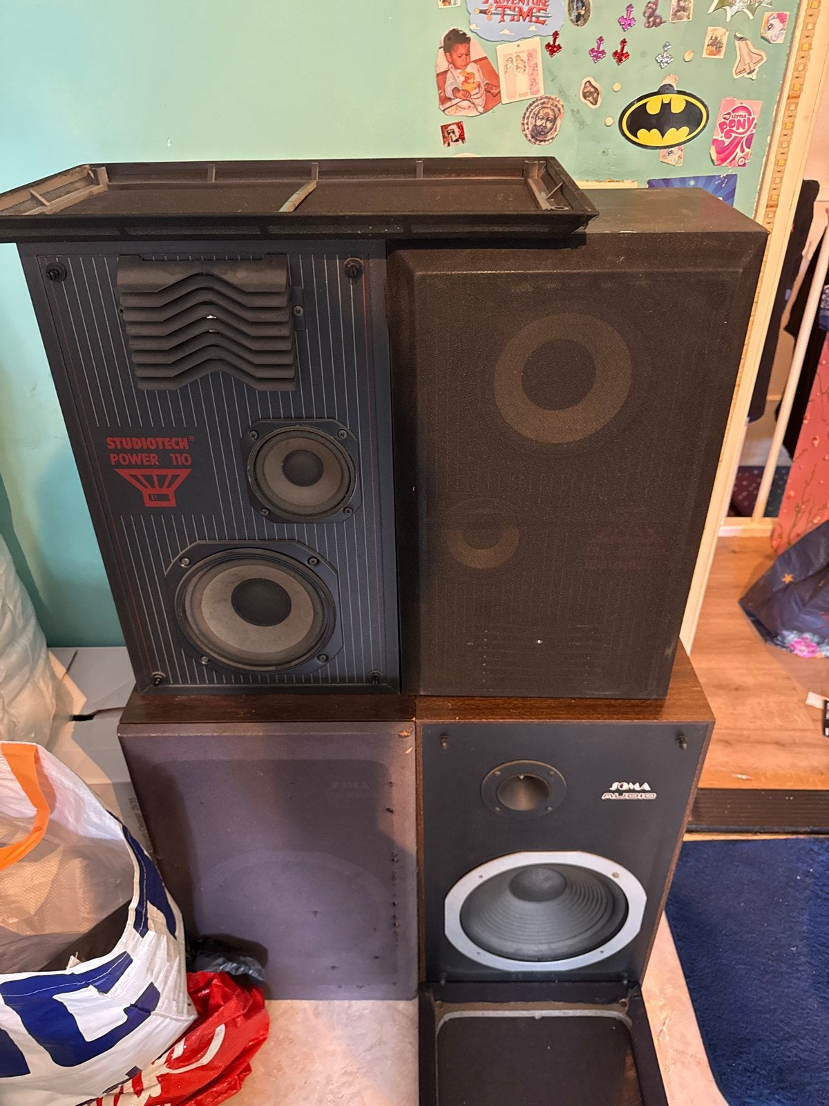 Vintage Studiotec Power 110 en Soma Audio speakerset, Audio, Tv en Foto, Stereo speakers, Gebruikt, Inclusief kabels, Minder dan 60 watt