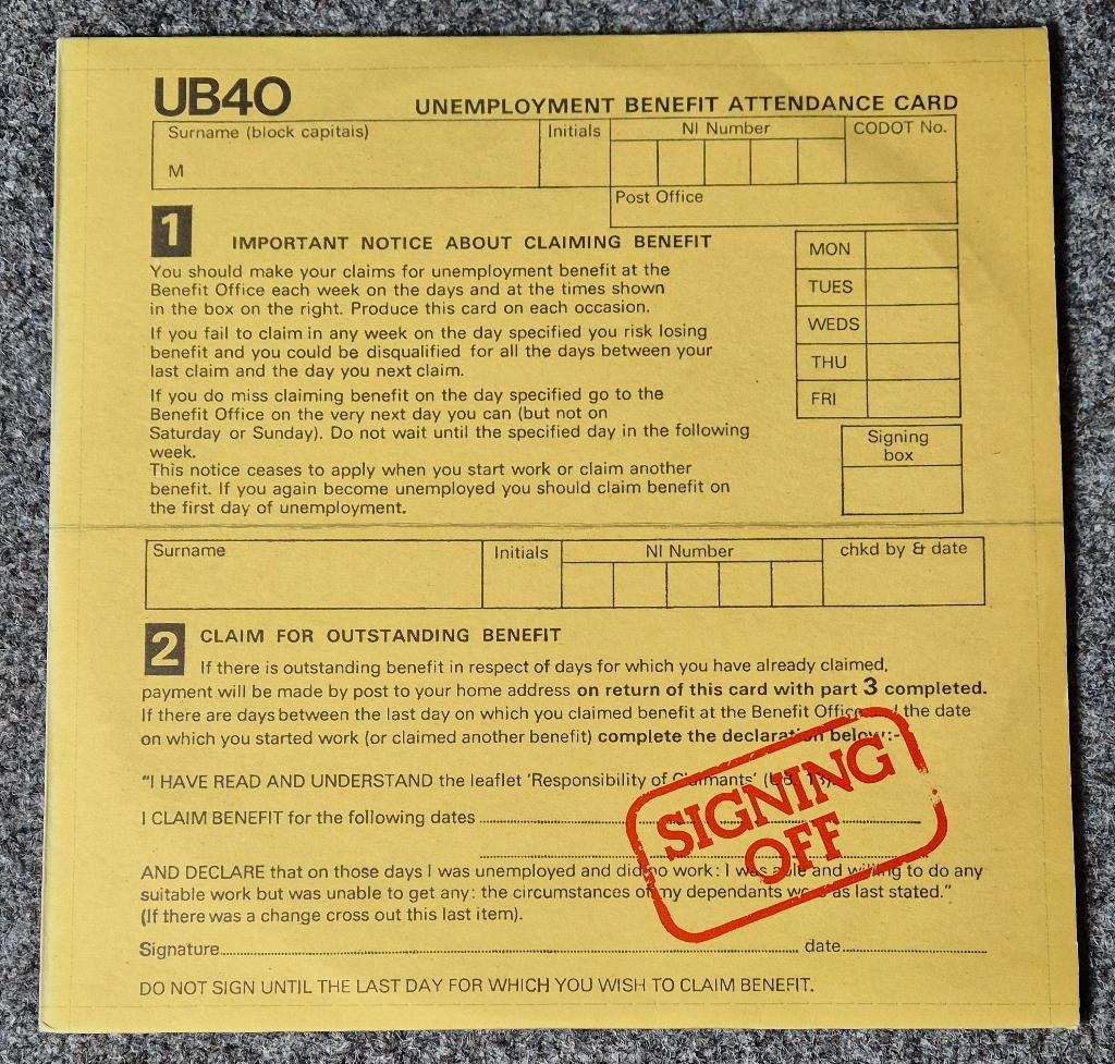UB40 – Signing Off, Ophalen of Verzenden, 1980 - 1989, Gebruikt, 12 inch