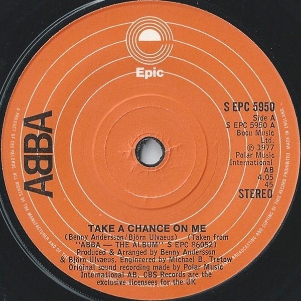 Abba - Take a Chance on Me (Single), Gebruikt, 7 inch, Ophalen of Verzenden, Pop