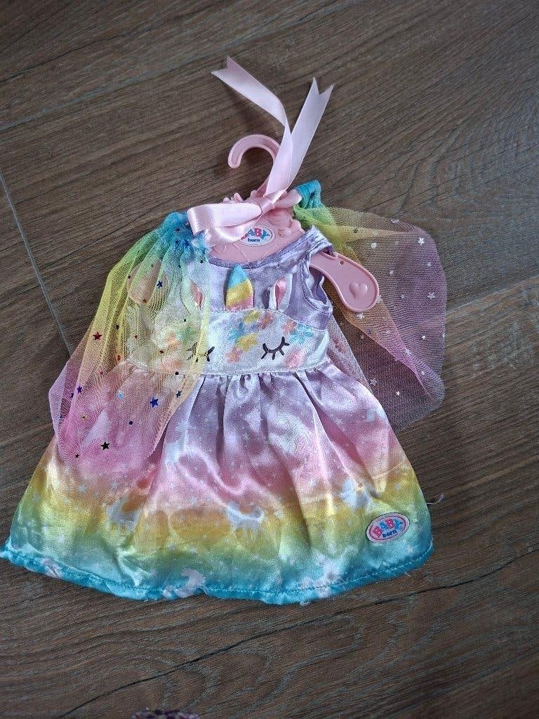 Baby born setje unicorn 43cm, Ophalen of Verzenden, Gebruikt, Babypop