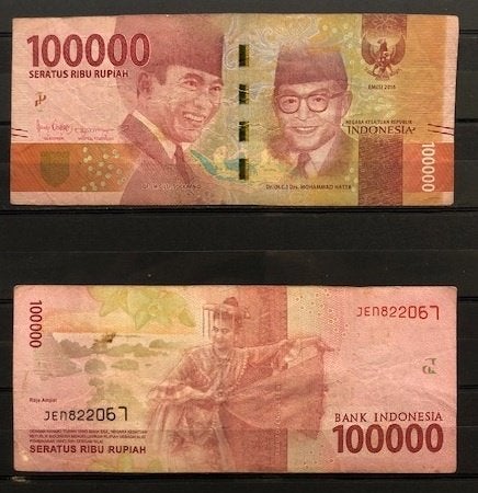 Indonesië Indonesia 100000 Rupiah 2016 Biljet c-69 jd, Ophalen of Verzenden, Zuidoost-Azië, Los biljet