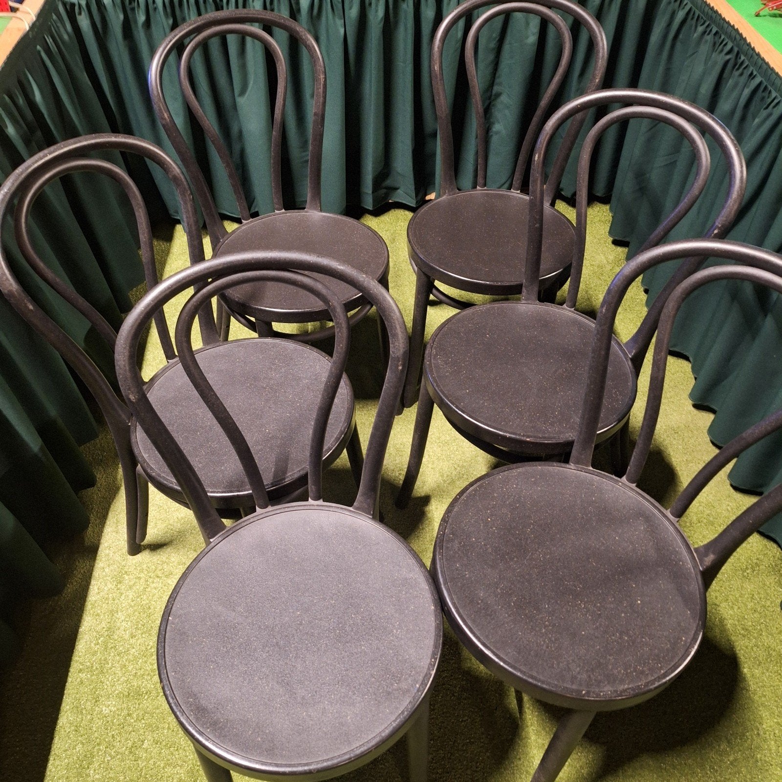 bistrostoel kunststof mat zwart, Ophalen, Zwart, Zo goed als nieuw, Vijf, Zes of meer stoelen