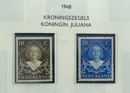 1948 Postfris Inhuldiging Koningin Juliana NVPH 506#507, Postzegels en Munten, Ophalen of Verzenden, Na 1940, Postfris