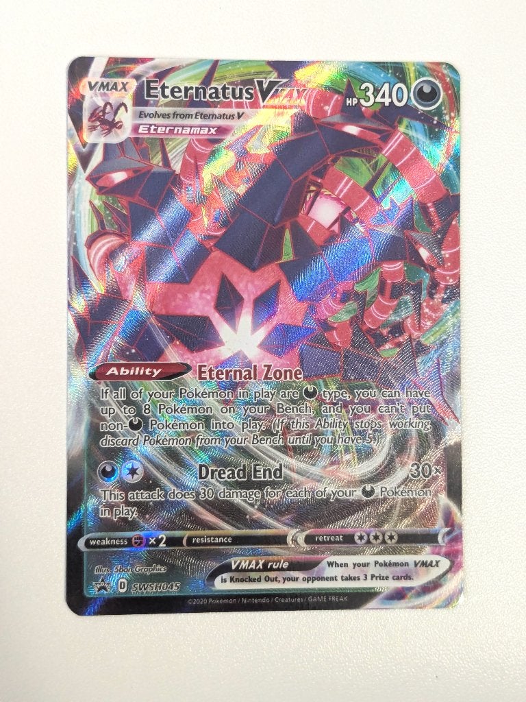 Pokémon kaart (Promo) - Eternatus VMAX [Engels], Ophalen of Verzenden, Zo goed als nieuw, Losse kaart, Foil