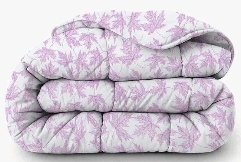 2x HappyBed dekbed violet leaves incl. slopen, Meerkleurig, Ophalen of Verzenden, Deken of Dekbed, Overige merken