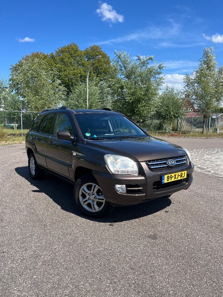 Nette Kia Sportage 2.7 4WD AUT 2007 carplay airco trekhaak, Automaat, Zwart, Bruin, 2656 cc