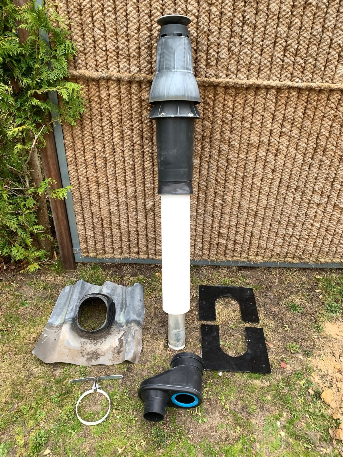 Rookgasdoorvoer CV-ketel 2x80 mm, Ophalen, 30 tot 80 cm, Gebruikt, Cv-ketel of Combi-ketel