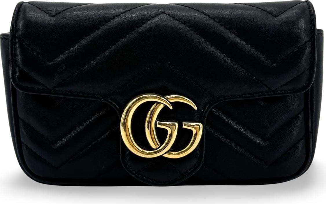 Gucci GG Marmont Leather Mini – Luxe Schoudertas, Ophalen of Verzenden, Nieuw, Zwart, Schoudertasje