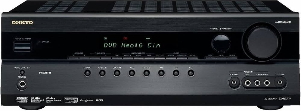 Onkyo TX-SR307 AV Receiver - 5.1 Kanaals Home Cinema, Gebruikt, 70 watt of meer, 5.1-systeem, Overige spelers