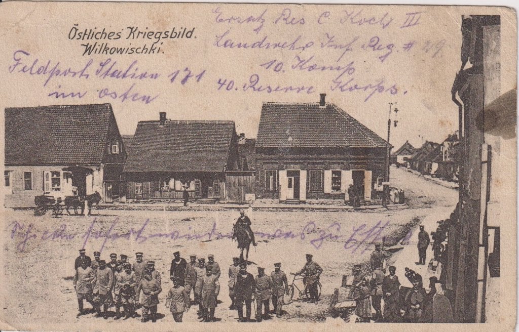 Veldpost uit Oosten Oorlogskaart 1915 Wilkowischki Militair, Verzenden, Voor 1920, Gelopen, Politiek en Historie