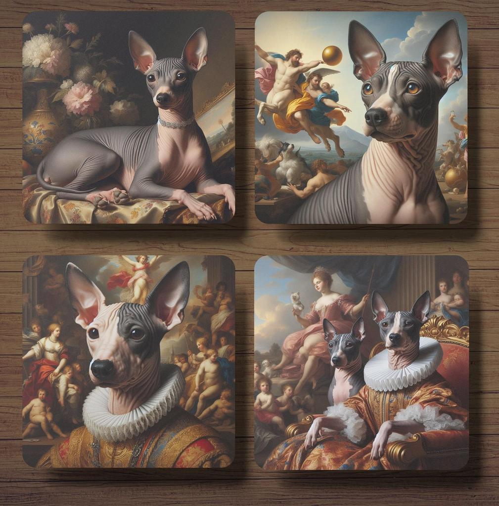 American Hairless Terriër Barok onderzetters met houder, Ophalen of Verzenden, Nieuw, Glas of Kopje