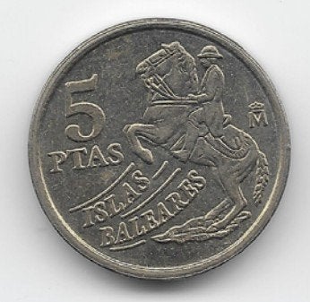 Spanje 5 pesetas 1997 "Islas Baleares" KM# 981, Verzenden, Overige landen, Losse munt